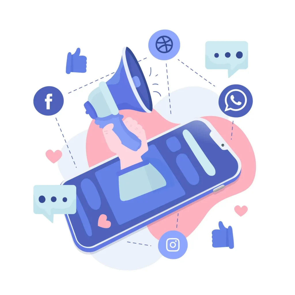 vector of social media marketing