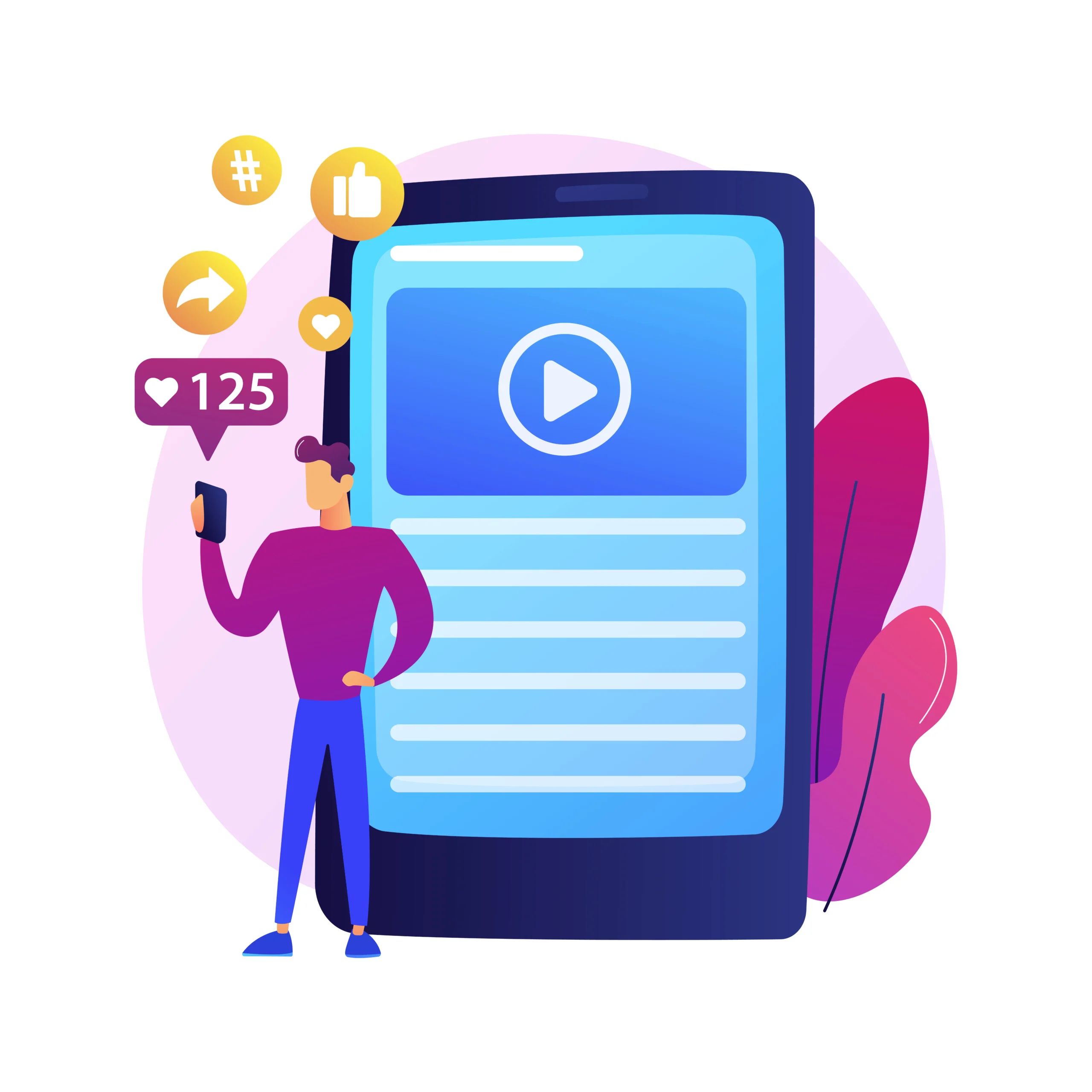 vector of short form videos
