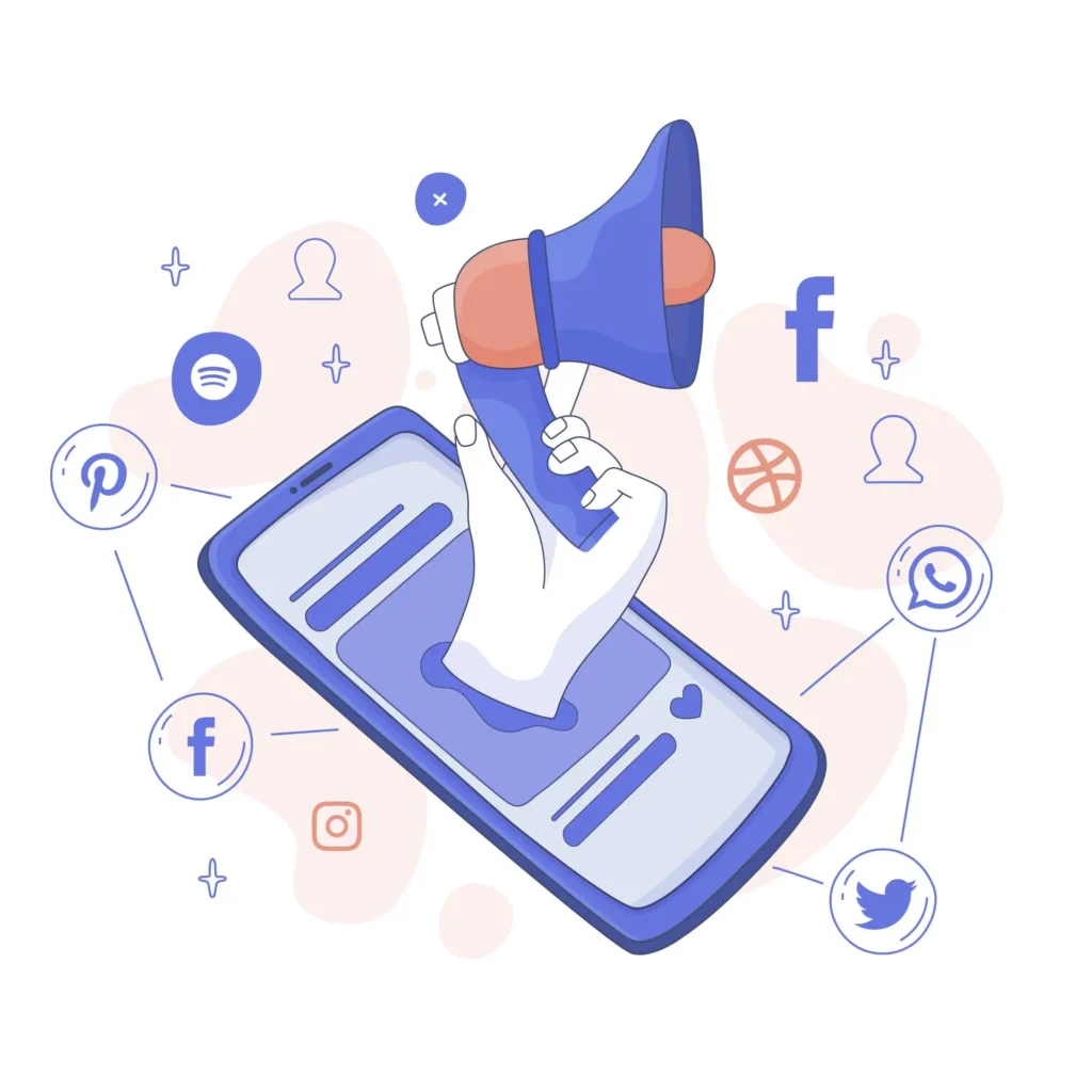 vector of Paid Social Advertising