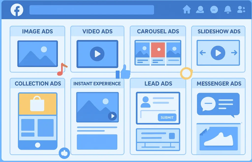 types of facebook ads
